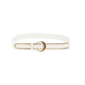 MARTINA MORI Off White Made In Italy Leather Chain Around Belt